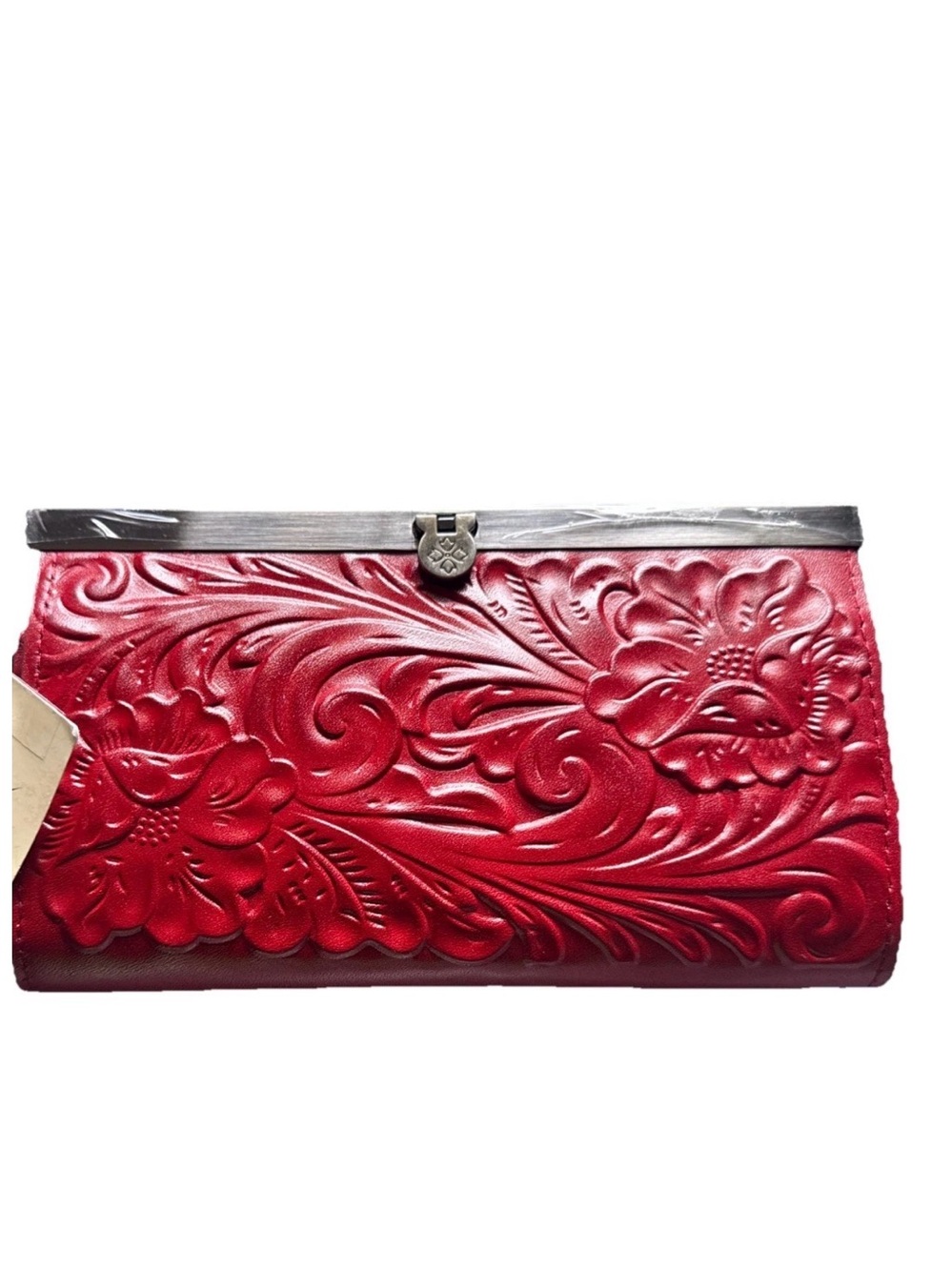Patricia Nash Cauchy "Lava" Burnished Tooled Leather Floral Wallet